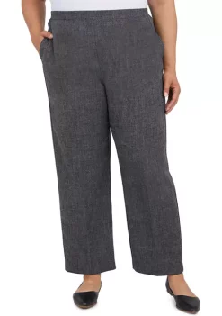 Cheap 😍 Alfred Dunner Plus Size Theater District Mélange Pull-On Straight Leg Average Length Pants 🔔 -Alfred Dunner Sales Belk 1792