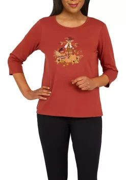 Hot Sale π Alfred Dunner Petite Classics Scarecrow Knit Top π―