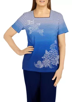 Best reviews of 👏 Alfred Dunner Petite Striped Top 💯