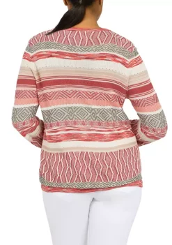 Promo 💯 Alfred Dunner 👩 Women's Striped Sweater 🎉 -Alfred Dunner Sales Belk 1831