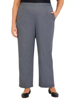 Outlet π€© Alfred Dunner Plus Size Empire State Knit Herringbone Pull-On Straight Leg Average Length Pants π