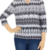 Wholesale ✔️ Alfred Dunner Plus Size Classics Biadere Print Sweater 🎁 -Alfred Dunner Sales Belk 1904