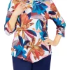Best reviews of 🛒 Alfred Dunner 👩 Women's Sloane Street Abstract Flowers Print Knit Top ⭐ -Alfred Dunner Sales Belk 1927