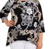 Deals 🎉 Alfred Dunner Plus Size Floral Scroll Puff Print Knit Top 🥰 -Alfred Dunner Sales Belk 193
