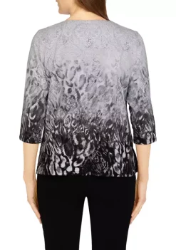 Buy 👍 Alfred Dunner 👩 Women's Classics Ombré Skin Print Top 🥰 -Alfred Dunner Sales Belk 1937