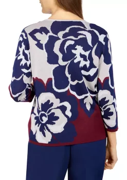 Flash Sale 😉 Alfred Dunner Petite Exploded Floral Sweater 🎉 -Alfred Dunner Sales Belk 1948