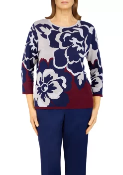 Flash Sale 😉 Alfred Dunner Petite Exploded Floral Sweater 🎉 -Alfred Dunner Sales Belk 1949