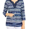 Outlet ✔️ Alfred Dunner 👩 Women's Biadere Watercolor Knit Top 🎉 -Alfred Dunner Sales Belk 1976