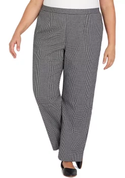Deals 😀 Alfred Dunner Plus Size Checking In Checkered Pull-on Straight Leg Short Length Pants 😍 -Alfred Dunner Sales Belk 1996