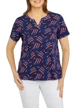 Cheap ❤️ Alfred Dunner Petite Grand Ole Flag Knit Top 🛒 -Alfred Dunner Sales Belk 2012