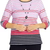 Budget ⌛ Alfred Dunner 👩 Women's Checking In Border Stripe Top With Necklace 🎉 -Alfred Dunner Sales Belk 2027