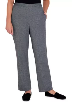 Outlet 🤩 Alfred Dunner 👩 Women's Theater District Mélange Pull-On Straight Leg Short/Average Length Pants 😉
