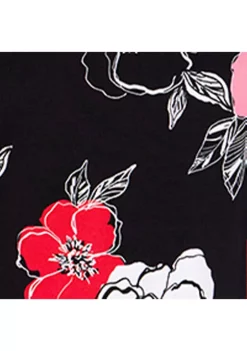 Cheap 🔔 Alfred Dunner 👩 Women's Checking In Floral Print 3/4 Sleeve Top 🎁 -Alfred Dunner Sales Belk 2048