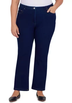 Promo 🛒 Alfred Dunner Plus Size Lake Placid Five Pocket Bootleg 👖 Jeans ✔️ -Alfred Dunner Sales Belk 2082