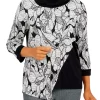 Top 10 ✔️ Alfred Dunner 👩 Women's Empire State Texture Spliced Asymmetrical Hemline Cowl Neck Top 😍 -Alfred Dunner Sales Belk 2096