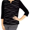 Wholesale 🥰 Alfred Dunner 👩 Women's Checking In Swirl Embellished Knit Top 🎉 -Alfred Dunner Sales Belk 2103