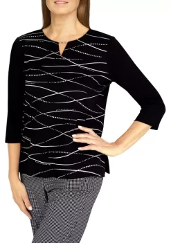Wholesale π₯° Alfred Dunner π© Women's Checking In Swirl Embellished Knit Top π