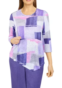 Deals ❤️ Alfred Dunner Petite Stained Glass Print Top 😉 -Alfred Dunner Sales Belk 2135