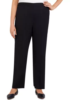 Best deal 🧨 Alfred Dunner 👩 Women's Theater District Twill Pull-On Straight Leg Average Length Pants ⌛