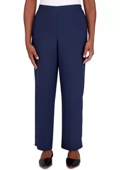 Discount 😀 Alfred Dunner 👩 Women's Picture Perfect Microfiber Twill Short Length Pants 🌟 -Alfred Dunner Sales Belk 2179