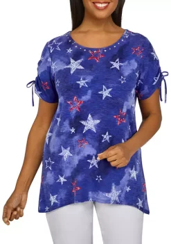 Coupon π Alfred Dunner Petite Tie Dye Stars Knit Top π₯