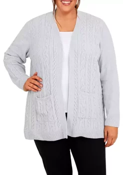 Budget ✨ Alfred Dunner Plus Size Classics Open Front Chenille Cardigan With Pockets ❤️ -Alfred Dunner Sales Belk 222