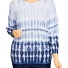 Best Sale 🥰 Alfred Dunner 👩 Women's Shenandoah Valley Crew Neck Ombré Tie Dye Sweater ❤️ -Alfred Dunner Sales Belk 2221