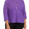 Brand new 🛒 Alfred Dunner Plus Size Solid Texture Knit Top ⭐