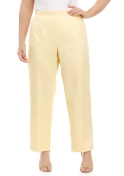Coupon ❤️ Alfred Dunner Plus Size Solid Microfiber Pants - Short Length 🥰