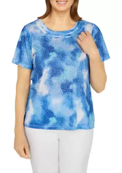 Brand new ✨ Alfred Dunner 👩 Women's Classics Animal Print Tie Dye Knit Top ⭐