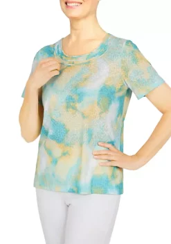 Brand new ✨ Alfred Dunner 👩 Women's Classics Animal Print Tie Dye Knit Top ⭐ -Alfred Dunner Sales Belk 2257