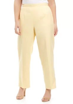 Best deal 😉 Alfred Dunner Plus Size Solid Microfiber Pants - Medium Length 🧨 -Alfred Dunner Sales Belk 2261