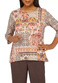 Best Pirce 🔥 Alfred Dunner 👩 Women's Patchwork Print Top 💯 -Alfred Dunner Sales Belk 229