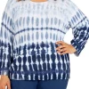 Best Pirce 🛒 Alfred Dunner Plus Size Shenandoah Valley Crew Neck Ombré Tie Dye Sweater 🔔