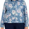 New 🎉 Alfred Dunner Plus Size Shenandoah Valley Long Sleeve Distressed Floral Jacket ✔️