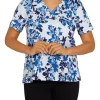 Flash Sale 🔔 Alfred Dunner 👩 Women's Classic Shadow Floral Print Top 🥰 -Alfred Dunner Sales Belk 2328