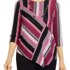 Buy 😉 Alfred Dunner 👩 Women's Theater District Asymmetric Hem Spliced Stripe Print Top ✔️ -Alfred Dunner Sales Belk 2334
