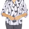 New ⭐ Alfred Dunner 👩 Women's Checking In Abstract Floral Button Down Top 👍 -Alfred Dunner Sales Belk 2343