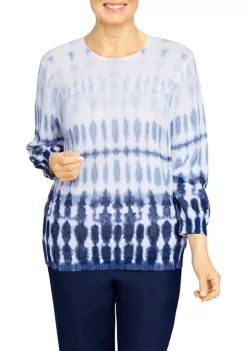 Cheap 🎉 Alfred Dunner Petite Shenandoah Valley Crew Neck Ombré Tie Dye Sweater 🥰 -Alfred Dunner Sales Belk 2371