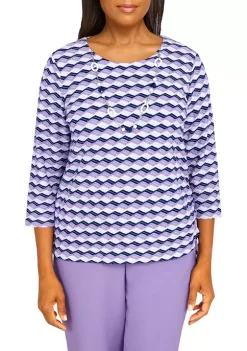 Best reviews of 🥰 Alfred Dunner Plus Size Picture Perfect Ombre Stripe Top ⌛