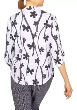 New 🔔 Alfred Dunner Petite Abstract Floral Knit Top 👏 -Alfred Dunner Sales Belk 2387