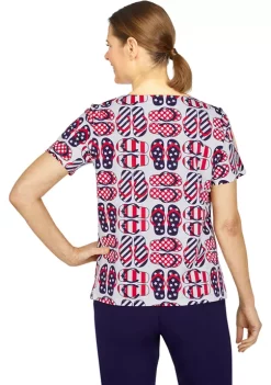 Top 10 💯 Alfred Dunner Petite Flip Flops Knit Top 🤩 -Alfred Dunner Sales Belk 2400