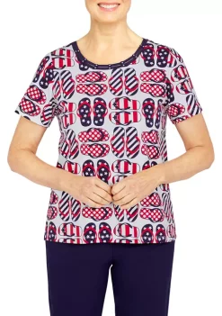 Top 10 💯 Alfred Dunner Petite Flip Flops Knit Top 🤩 -Alfred Dunner Sales Belk 2401