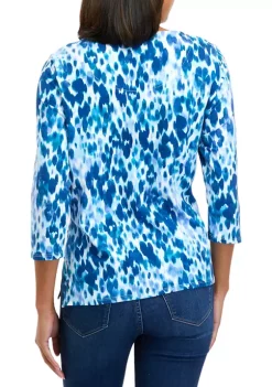 Hot Sale 💯 Alfred Dunner 👩 Women's Animal Print Knit Top ✨ -Alfred Dunner Sales Belk 243