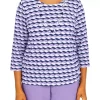 Outlet ✨ Alfred Dunner 👩 Women's Picture Perfect Ombré Stripe Top 🎉