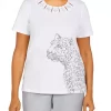 Best deal 🧨 Alfred Dunner 👩 Women's Cheetah Print Knit T-Shirt ⭐