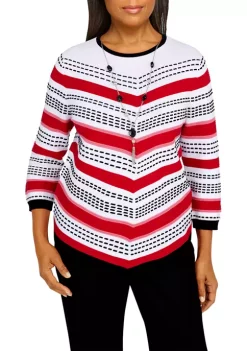 Cheapest π€© Alfred Dunner Petite Chevron Sweater with Necklace π