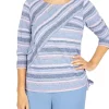 Brand new ⭐ Alfred Dunner Petite Spliced Stripe T-Shirt 🔔 -Alfred Dunner Sales Belk 2464