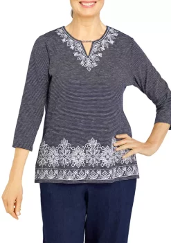 Flash Sale 😉 Alfred Dunner Petite Embroidered Top 🎁 -Alfred Dunner Sales Belk 2475