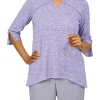 Buy 🔥 Alfred Dunner 👩 Women's Tivoli Gardens Heather Rib Knit Top 🌟 -Alfred Dunner Sales Belk 2479